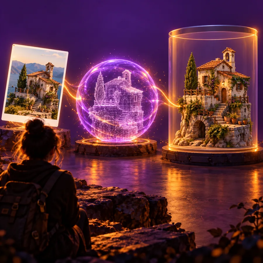 Focused subject in a generated scene