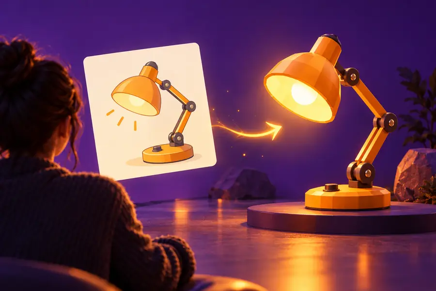 Ein frühes Ergebnis der 3D-Generierung mit einer insgesamt groberen Form